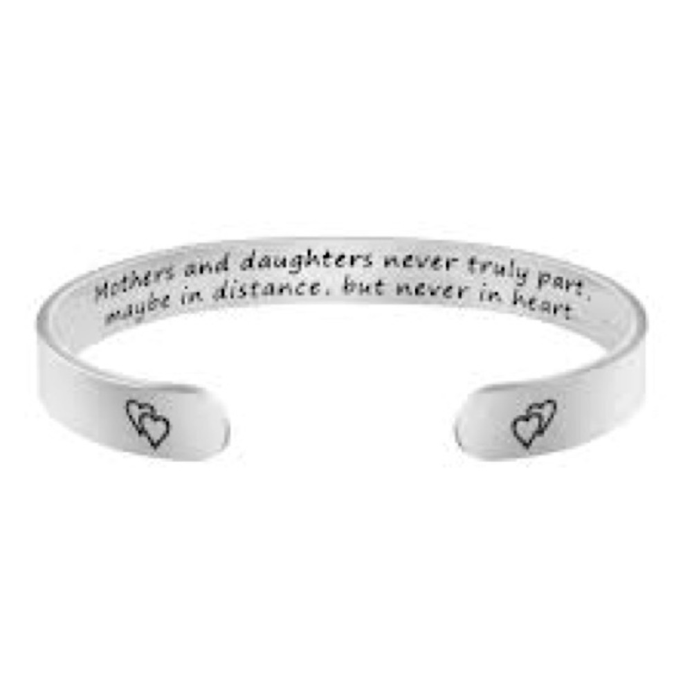NIB! Joycuff Hidden Message Mother/Daughter Stainless Steel Cuff Bracelet
